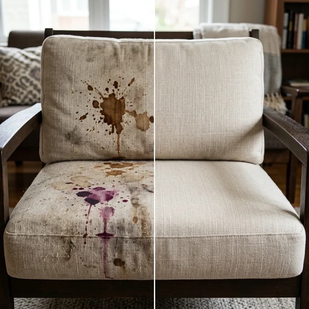 Coffee & wine spills gone · Loveseat